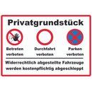 Hinweisschild "Privatgrundstück, Betreten...