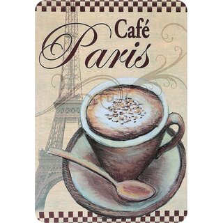 Schild Spruch "Café Paris" 20 x 30 cm Blechschild