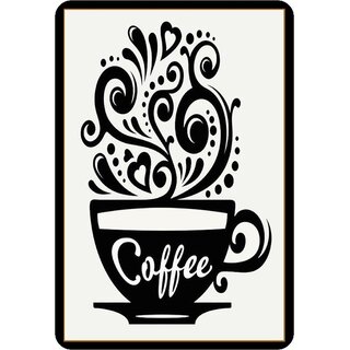 Schild Spruch "Coffee" Kaffeetasse Herz 20 x 30 cm Blechschild